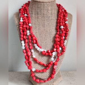 Genuine Corals, Pearls and Silver 925 Necklace by Lucas Lameth ( LUC)